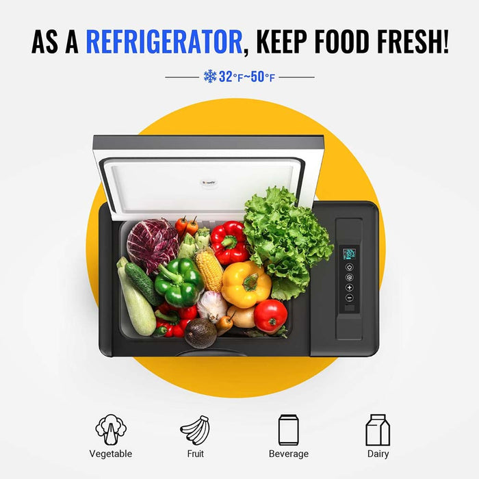 BougeRV 12V 23 Quart Portable Fridge Black For Travel