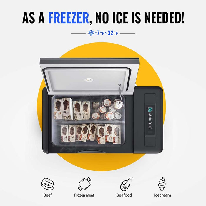 BougeRV 12V 23 Quart Portable Fridge Black For Travel