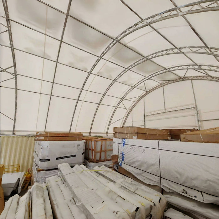 40’ x 40’ x 15’ Container Shelter with Closed Back Panel