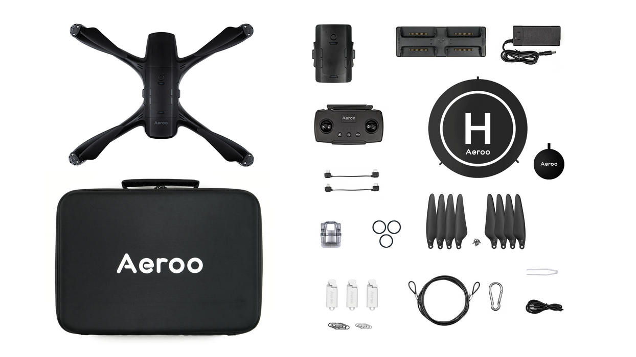 Aeroo Pro Weather-Resistant Drone, 4K Camera, 3-Axis Gimbal, 20 mph Wind Hold, Optical Flow, GPS