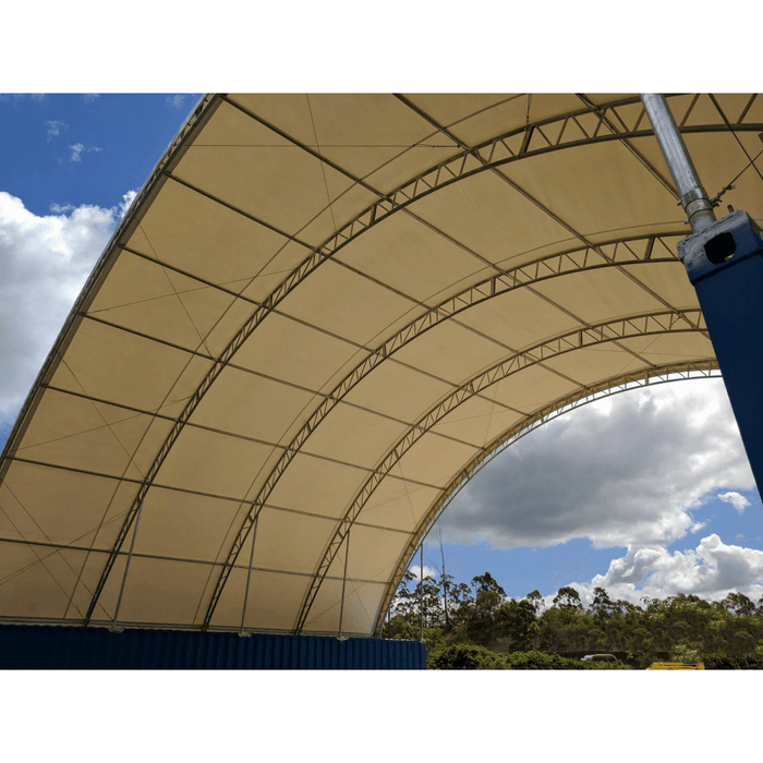 Chery Industrial 40'x40'x15' Double Truss Shipping Container Canopy Shelter, Outside