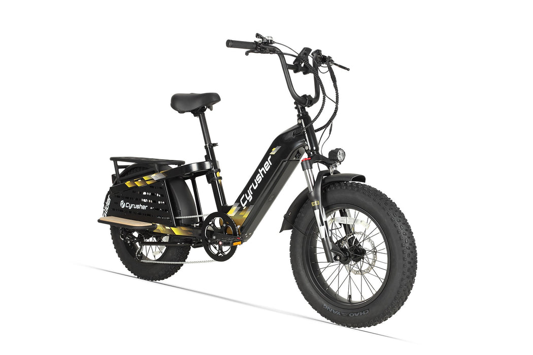 Cyrusher Glider Cargo E-Bike with 750W Hub Motor, 52V Battery & Hydraulic Brakes
