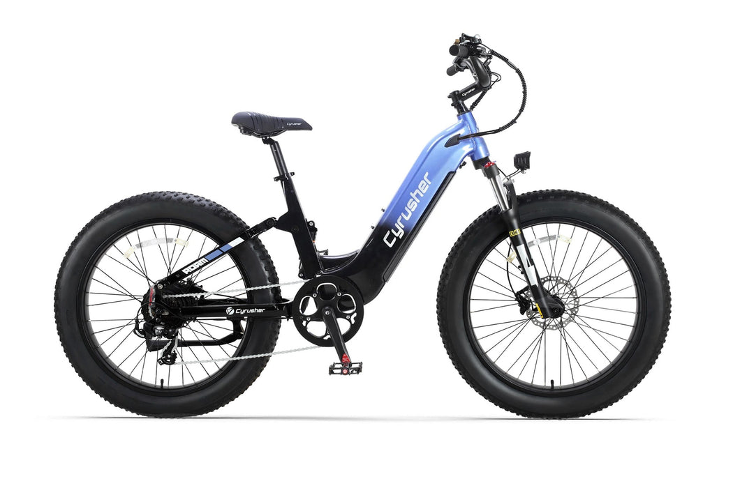 Cyrusher Roam Step-Thru E-Bike | Full Suspension Fat Tire 750W