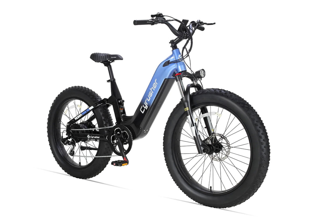 Cyrusher Roam Step-Thru E-Bike | Full Suspension Fat Tire 750W