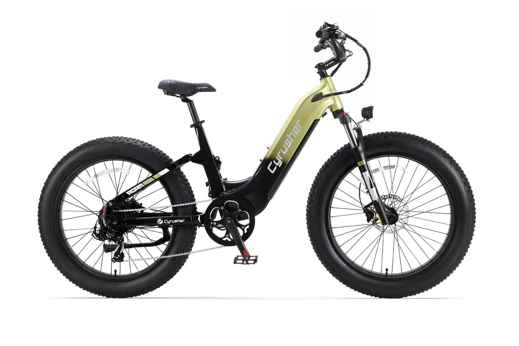 Cyrusher Roam Step-Thru E-Bike | Full Suspension Fat Tire 750W