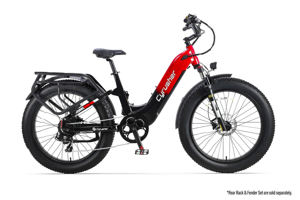 Cyrusher Roam Step-Thru E-Bike | Full Suspension Fat Tire 750W