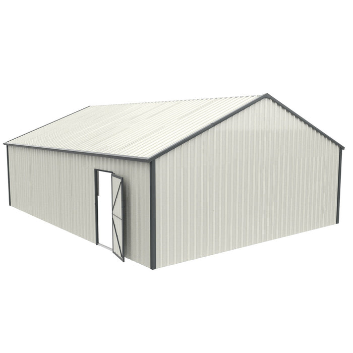 Chery Industrial 25' x 33' Double Garage Metal Shed with Side Entry Door