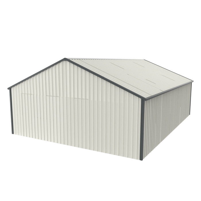 Chery Industrial 25' x 33' Double Garage Metal Shed with Side Entry Door
