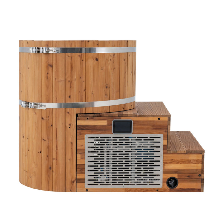 Redwood Outdoors Summit Outdoor Sauna in Cedar x Alaskan All-In-One Cold Plunge