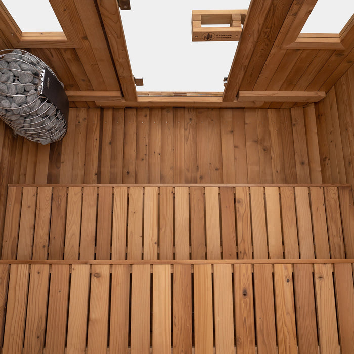 Redwood Outdoors Summit Outdoor Sauna in Cedar x Alaskan All-In-One Cold Plunge
