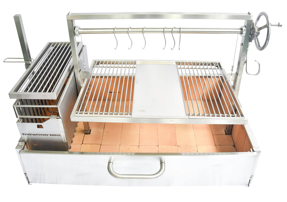 Tagwood BBQ XL Built-In Santa Maria Argentine Wood Fire & Charcoal Gaucho Grill OPEN FIRE COOKING | BBQ25SS