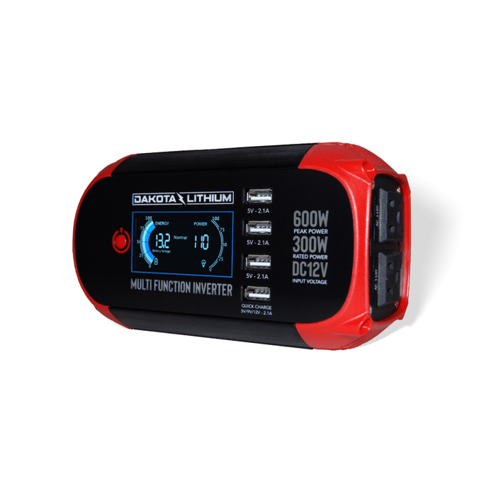 Dakota Lithium Multi Function 300W Power Inverter DC 12V to 110V AC Converter