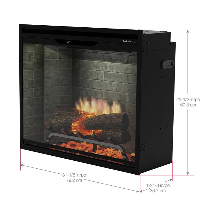 Dimplex Revillusion 30" Built-in Electric Firebox With Neutral Brick Backer
