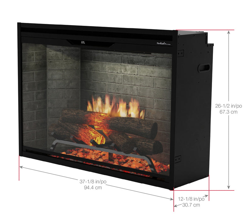 Dimplex Revillusion 36" Built-in Electric Firebox With Neutral Brick Backer