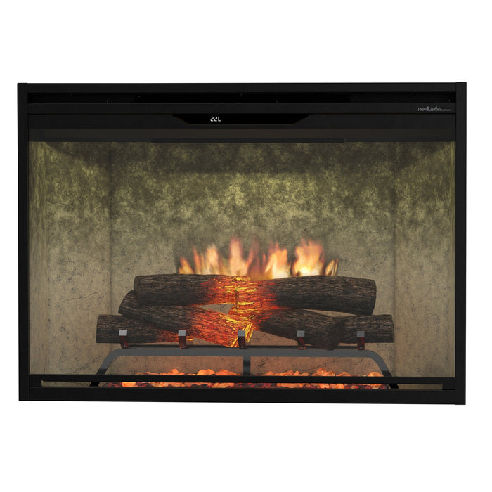 Dimplex Revillusion 36" Built-in Electric Firebox With Weathered Concrete Backer