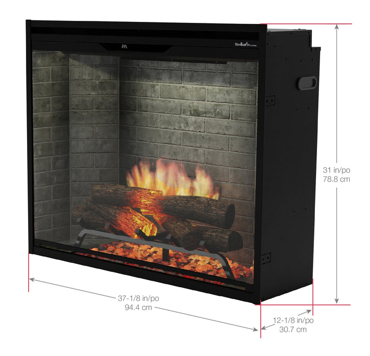 Dimplex Revillusion 36" Portrait Built-in Electric Firebox With Neutral Brick Backer
