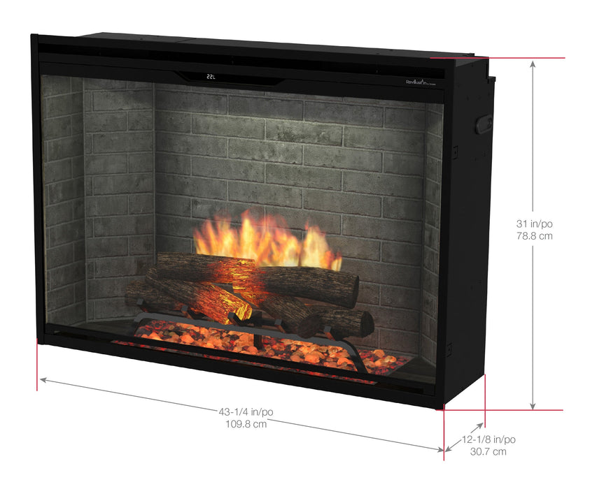 Dimplex Revillusion 42" Built-in Electric Firebox With Herringbone Backer