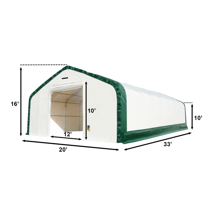 Chery Industrial Double Truss Storage Shelter W20'xL33'xH16'