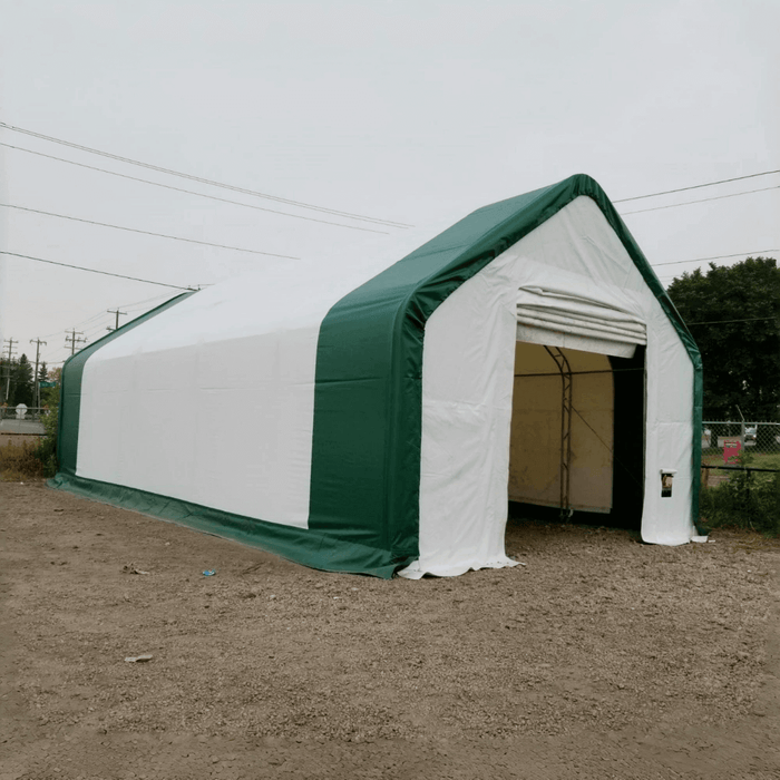 Chery Industrial Gold Mountain Double Truss Arch Storage Shelter 20′ W × 40′ L × 16′ H