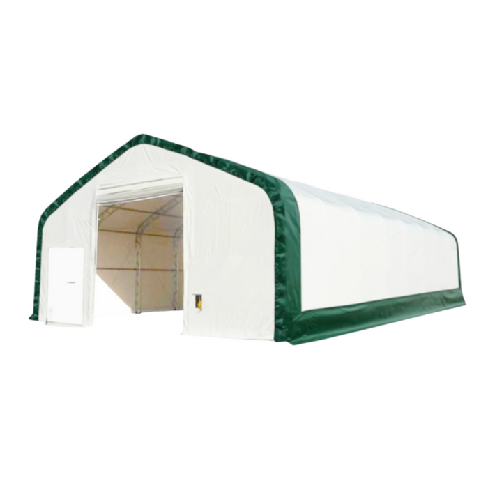 Chery Industrial Gold Mountain Double Truss Arch Storage Shelter 30′ W × 80′ L × 20′ H