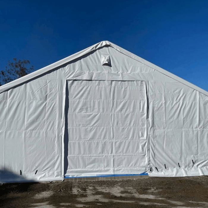 Chery Industrial Gold Mountain Double Truss Storage Shelter 50′ W × 100′ L × 23′ H