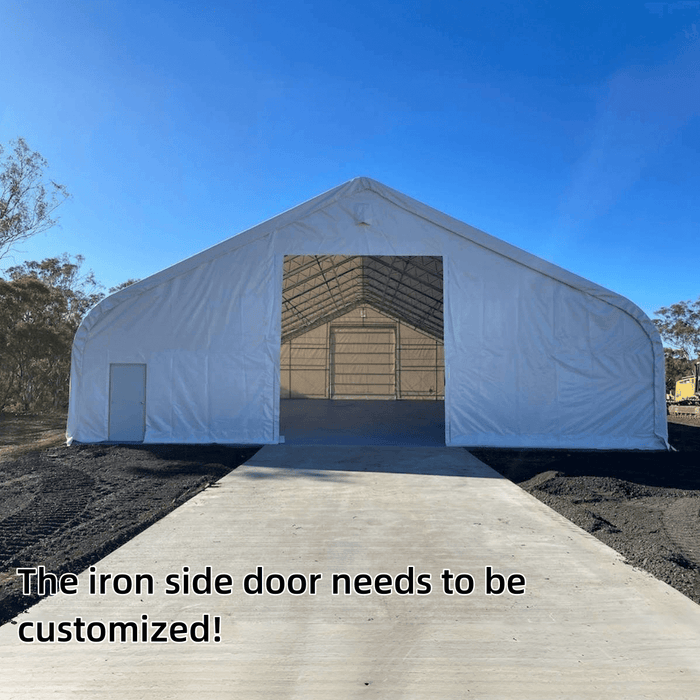 Chery Industrial Gold Mountain Double Truss Storage Shelter 50′ W × 80′ L × 23′ H