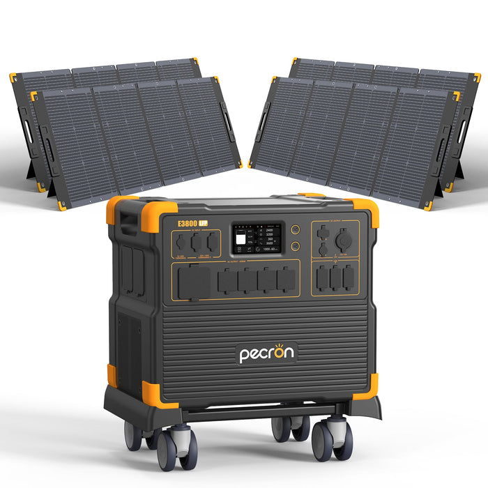 PECRON E3800LFP Portable Power Station 4200W 3840Wh with Free Cart
