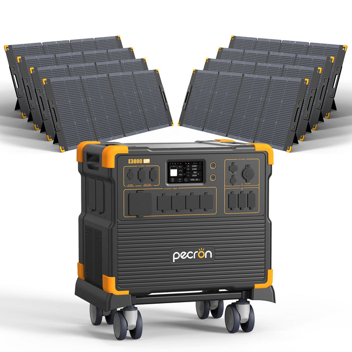 PECRON E3800LFP Portable Power Station 4200W 3840Wh with Free Cart