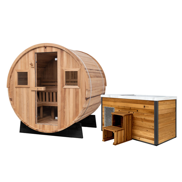Redwood Outdoors Extra-Wide Sauna x Denali Cold Plunge