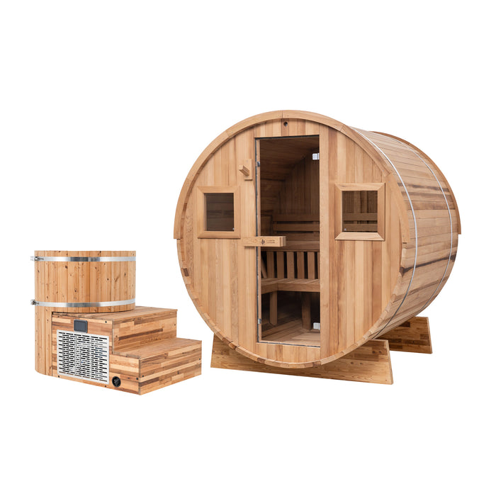 Redwood Outdoors Extra-Wide Sauna x Alaskan All-In-One Cold Plunge