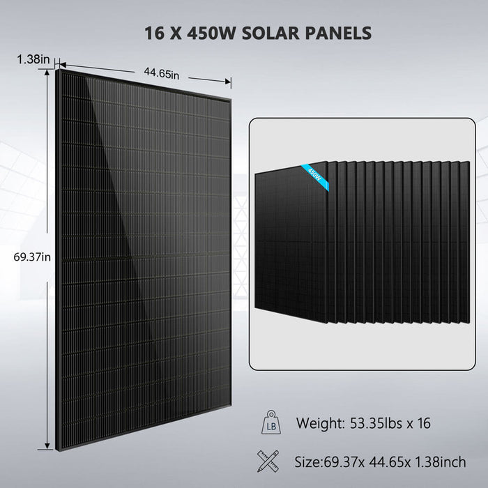 SunGoldPower Off-Grid Solar Kit 12kW 48V 20.48kWh 16 x 450W - FR-12K20CP/FR-12K20CE