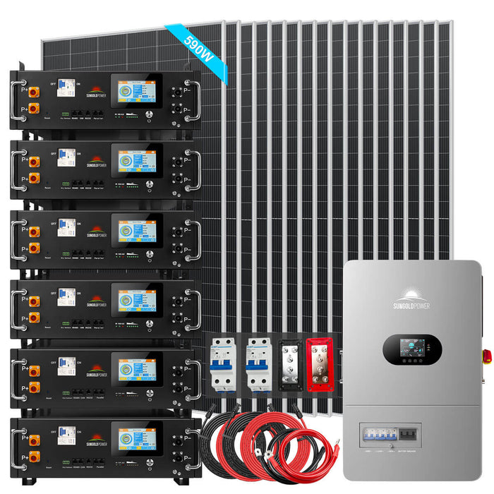 SunGoldPower Off-Grid Solar Kit 12kW 48V 30.72kWh 16 x 590W - FR-12K30CP/FR-12K30CE