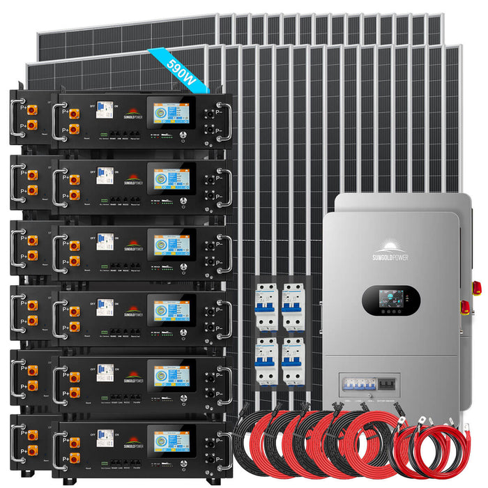 SunGoldPower Off-Grid Solar Kit 24kW 48V 61.44-64.28kWh 31 x 590W - FR-24K60CP/FR-24K64PM