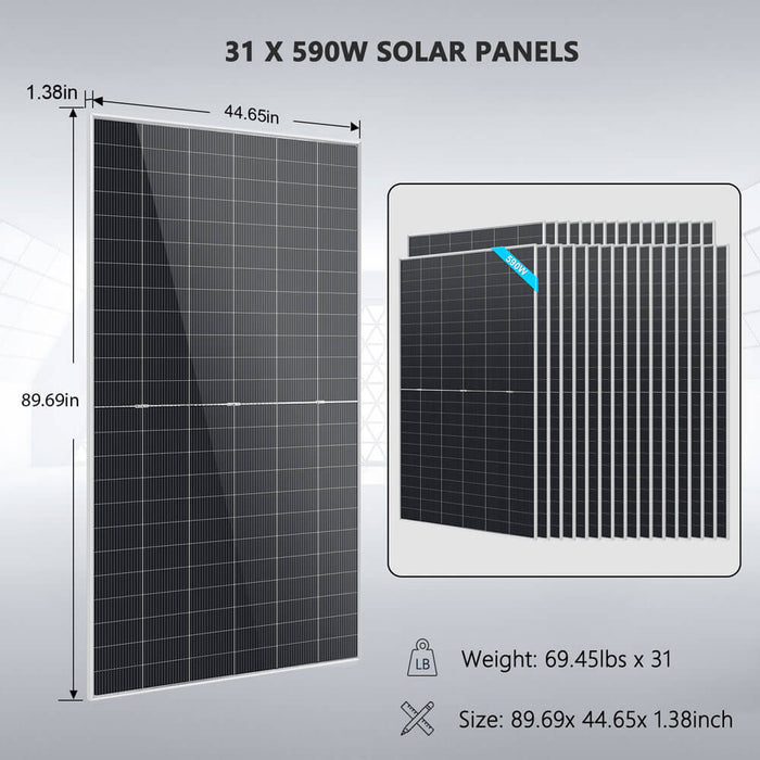 SunGoldPower Off-Grid Solar Kit 24kW 48V 61.44-64.28kWh 31 x 590W - FR-24K60CP/FR-24K64PM