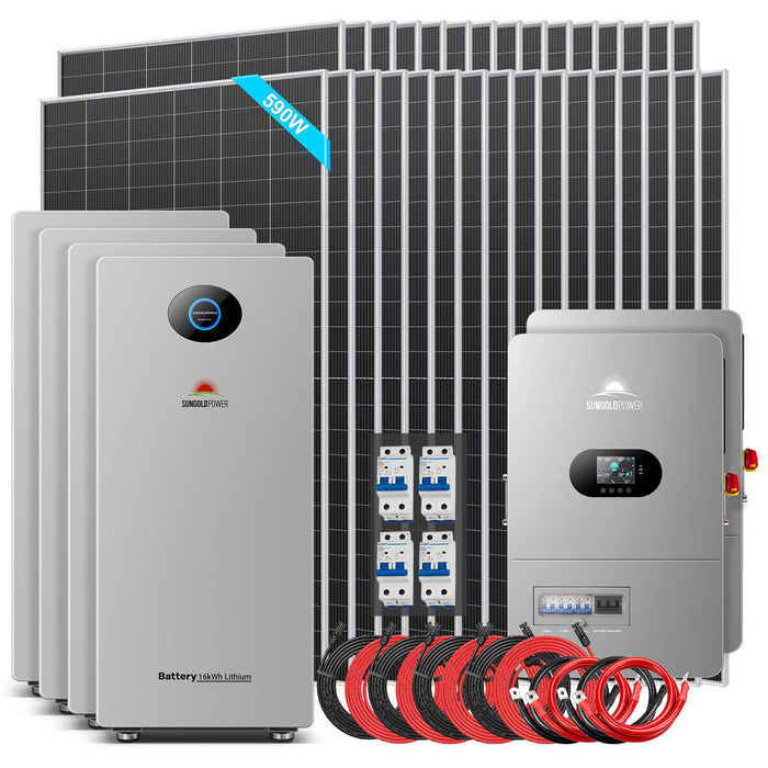 SunGoldPower Off-Grid Solar Kit 24kW 48V 61.44-64.28kWh 31 x 590W - FR-24K60CP/FR-24K64PM
