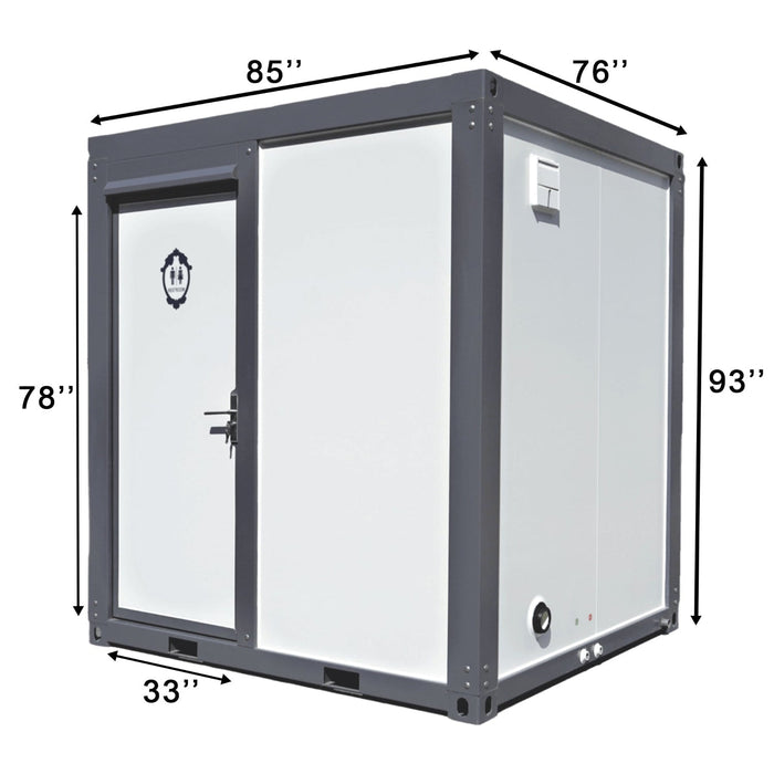 Portable Toilet with Fan‑Shaped Door Shower