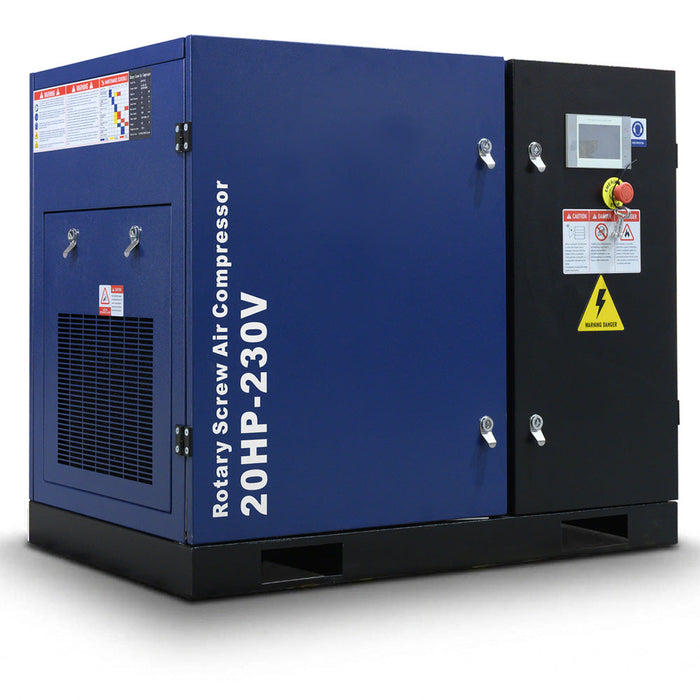 74CFM Rotary Screw Air Compressor, 20HP, 125PSI, 230V 3PHASE 60HZ