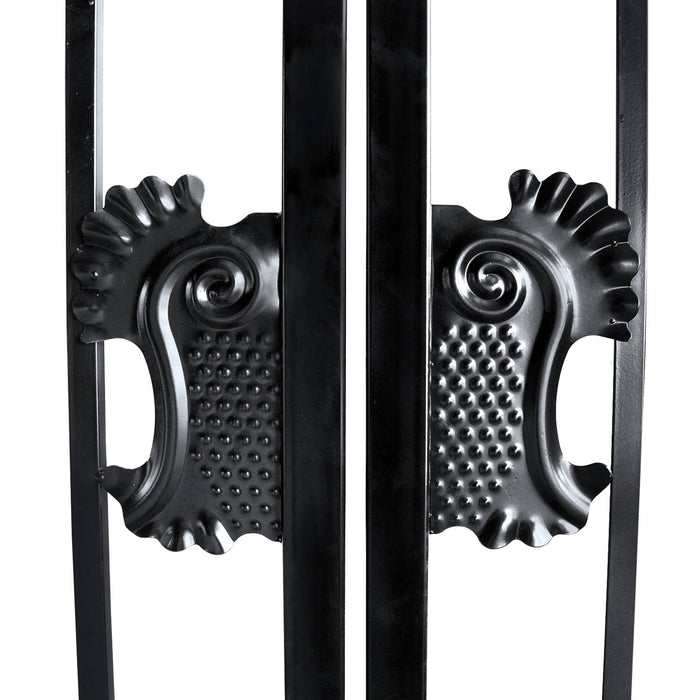 12x8 ft Dual Swing Driveway Steel Gate