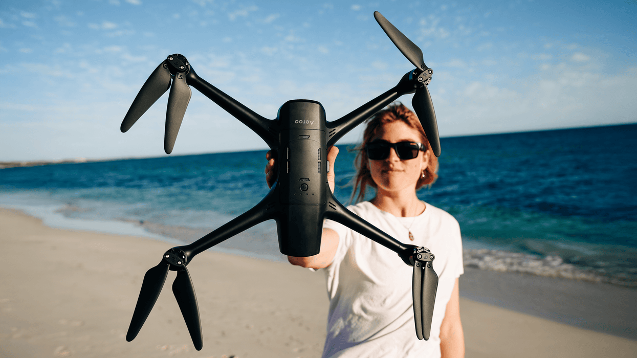 Aeroo Pro Weather-Resistant Drone, 4K Camera, 3-Axis Gimbal, 20 mph Wind Hold, Optical Flow, GPS