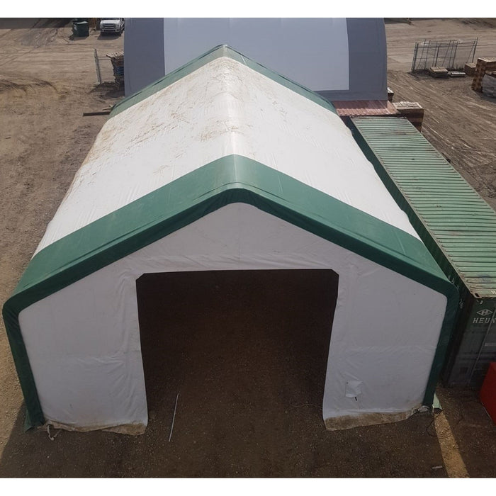 Chery Industrial Gold Mountain Double Truss Arch Storage Shelter 30′ W × 60′ L × 20′ H