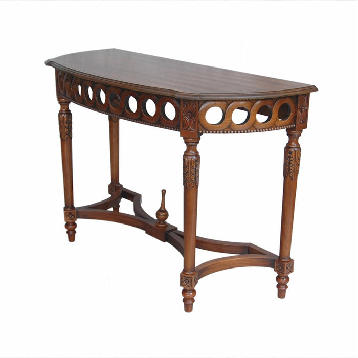 Anderson Teak Neoclassical Demilune Console Table