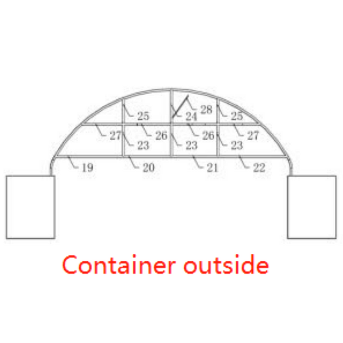 Chery Industrial Greatbear Half Front Panel for 40’ × 40’ × 13’ Container Shelter (Outside)