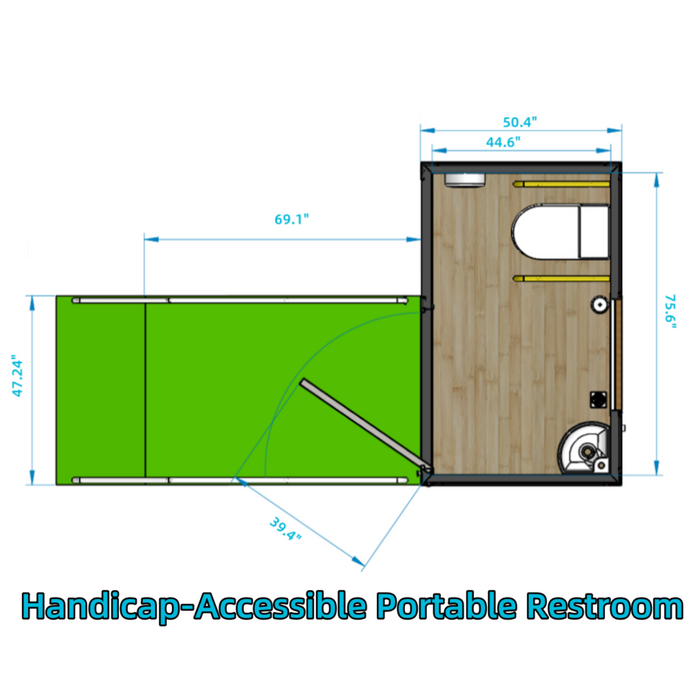 Handicap-Accessible Portable Restroom for Disabled ETA June