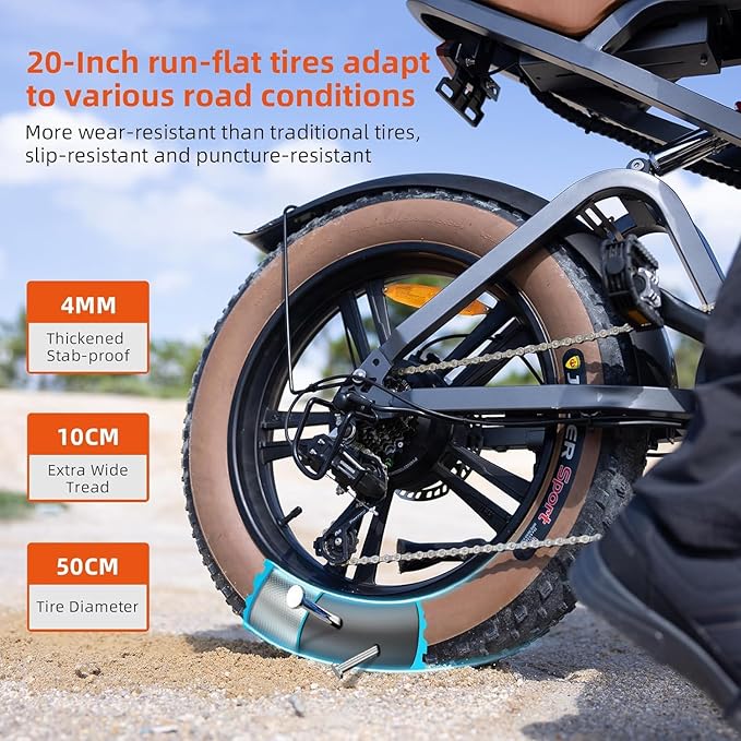 HAPPYRUN Tank G60C  20"*4" Fat Tires Electric Bikes Trie Dirt All Terrain 750W 48V 18Ah