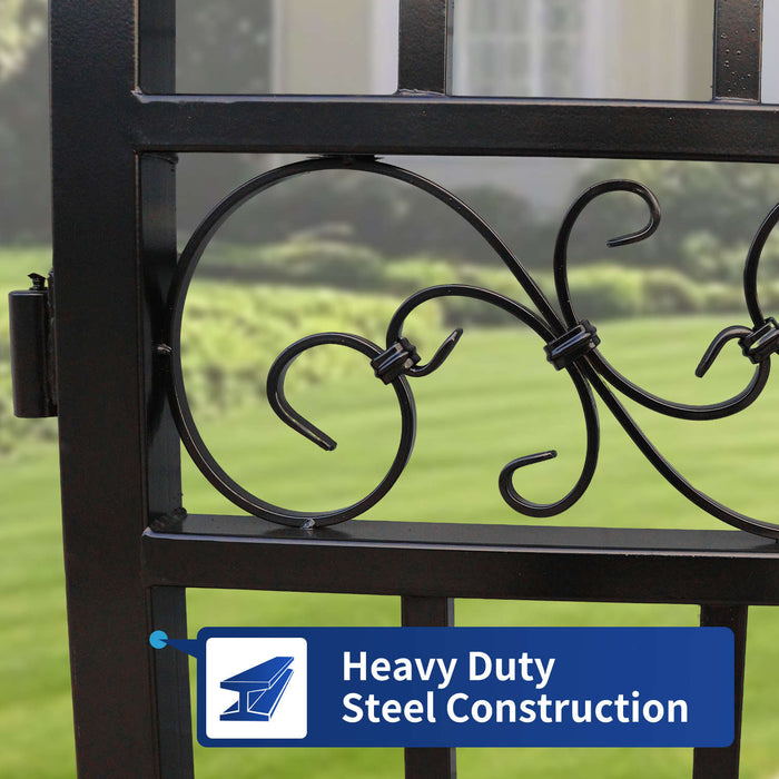 12x8 ft Dual Swing Driveway Steel Gate