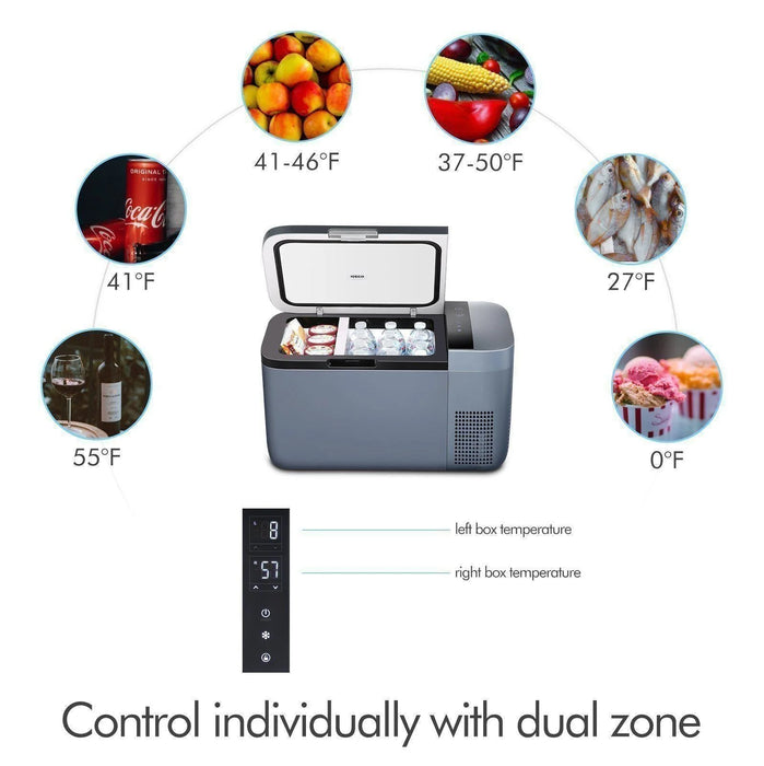 ICECO GO20 21QT Dual Zone 12V Portable Fridge Car Freezer