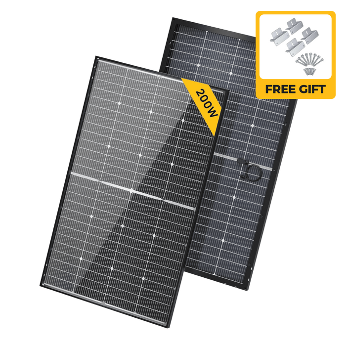 BougeRV N-Type 12V/24V 200 Watt Bifacial 16BB Solar Panel