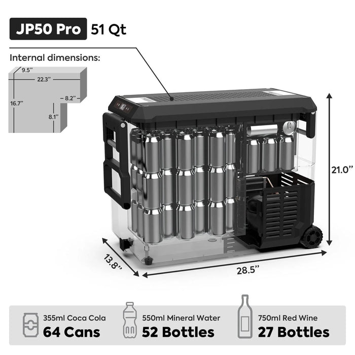 ICECO JP50 Pro 51QT Wheeled Portable Camping Car Freezer Fridge With Cover