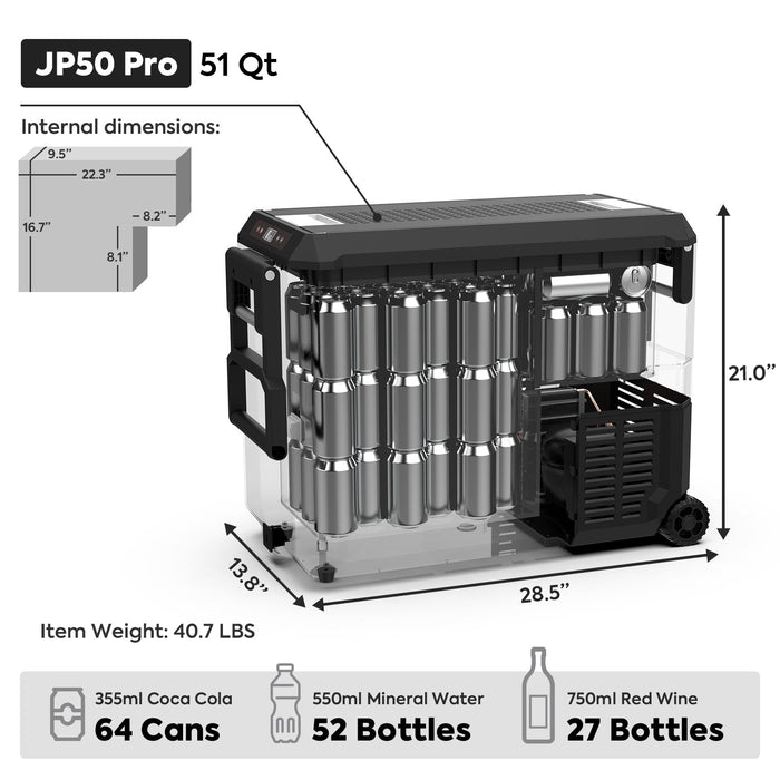 ICECO 51QT JP50 Pro Wheeled Portable Freezer With Cover Car Fridge