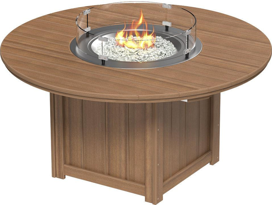 LuxCraft Recycled Plastic Lumin 60″ Round Fire Table (BAR HEIGHT)
